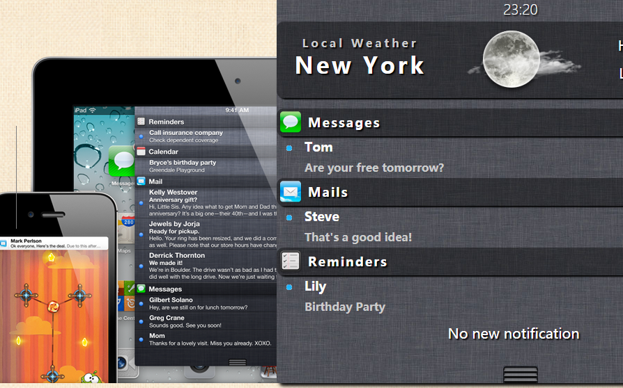 jQuery+CSS3仿IOS5通知中心