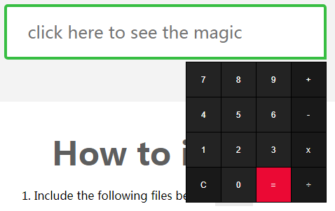jQuery计算器输入插件jCalculator