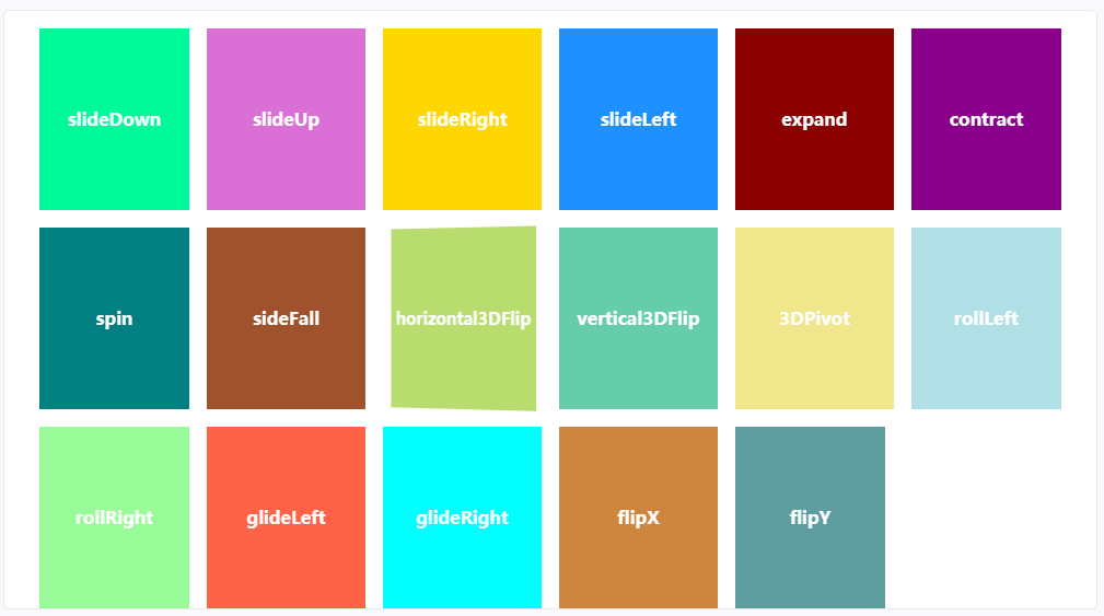 jQuery CSS3鼠标点击动画效果滑动滚动特效代码