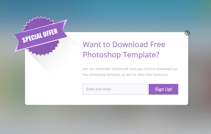 弹出框-Flat-Popup-Email-Subscription-Design-web-静态页面特效代码