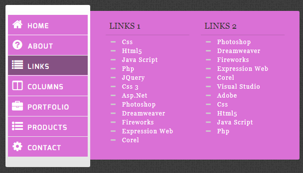 jQuery+CSS3侧边弹出菜单特效代码