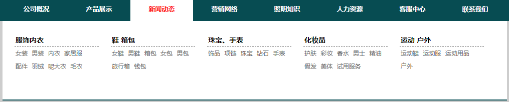 jQuery缓慢弹出下拉tab导航特效代码