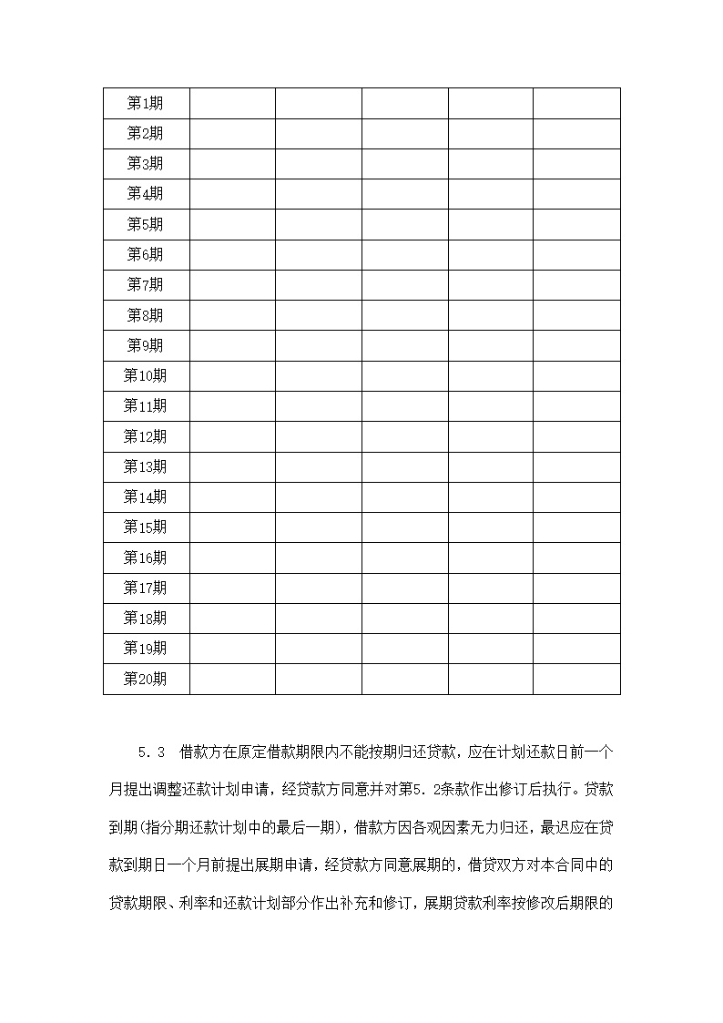 交通银行借款合同模板1