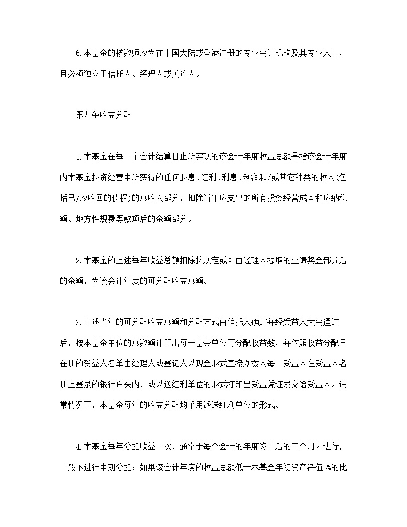 共同投资基金合同文本格式