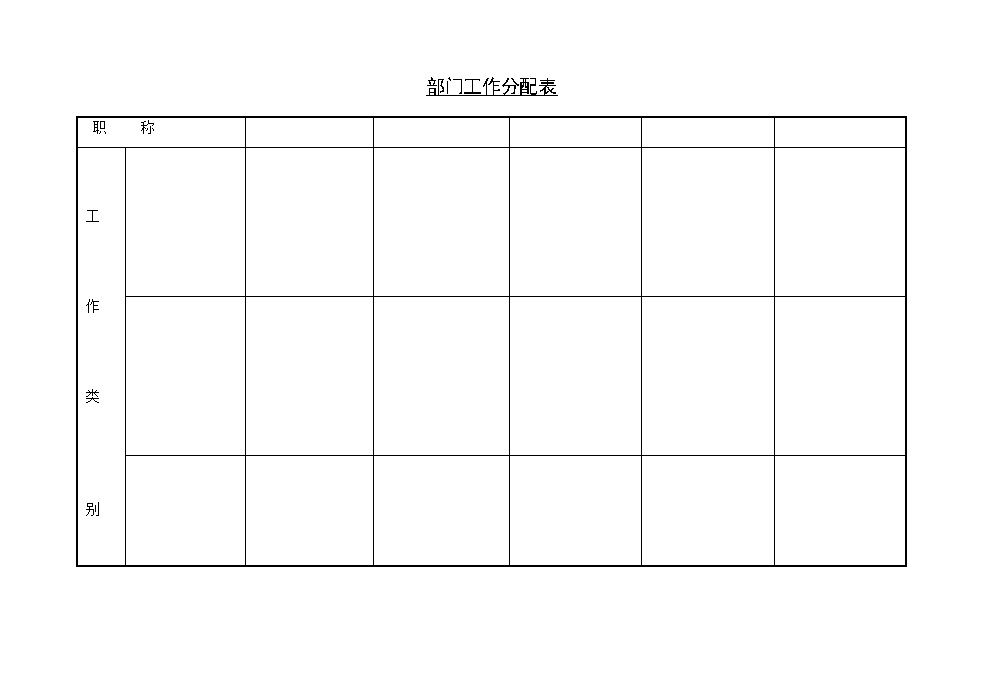 公司企业职务分配表表格模板