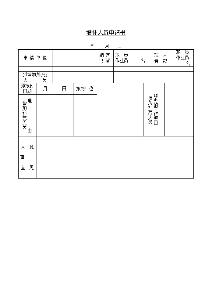 公司企业招聘申请书表格模板