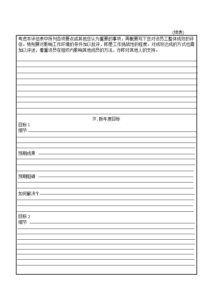 公司员工考核表范例表格模板