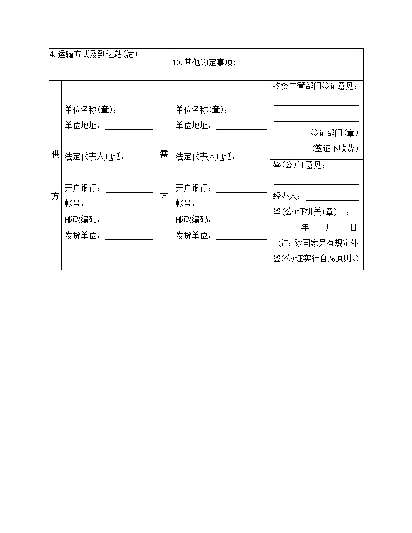 商品买卖合同协议模板6